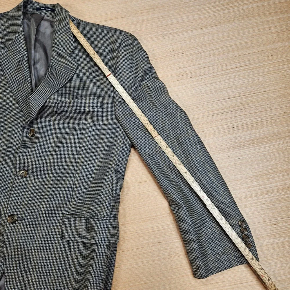 Chaps Ralph Lauren Blazer‎ Mens L Blue Silk Wool Houndstooth Sport Coat Canada